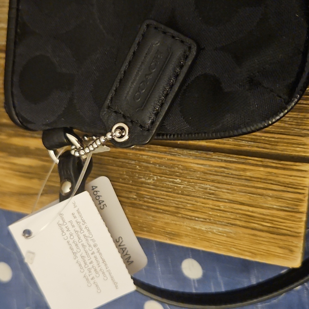 Coach Zip Top Wristlet Wallet Pouch, Black - Picture 3 of 3